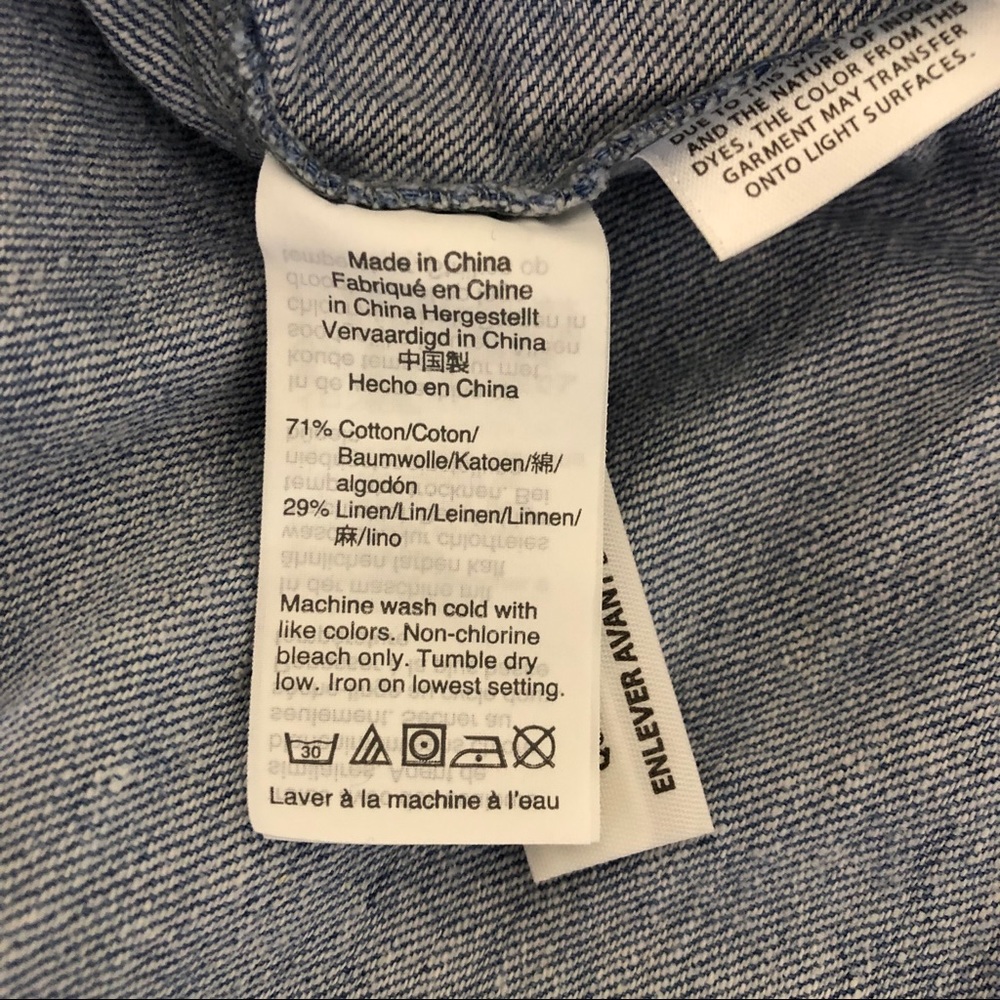 Madewell Linen Blend Denim Popover Swing Dress - Picture 9 of 9